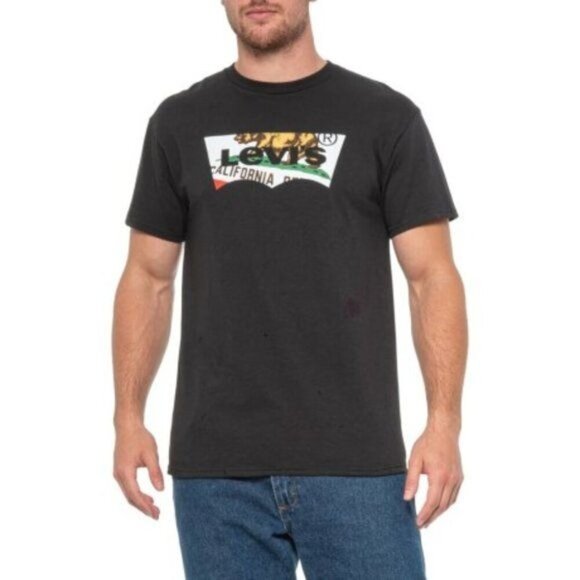 Levi's Black Shonn Graphic "California" T-Shirt Men's Size L Crew Neck - Picture 8 of 8